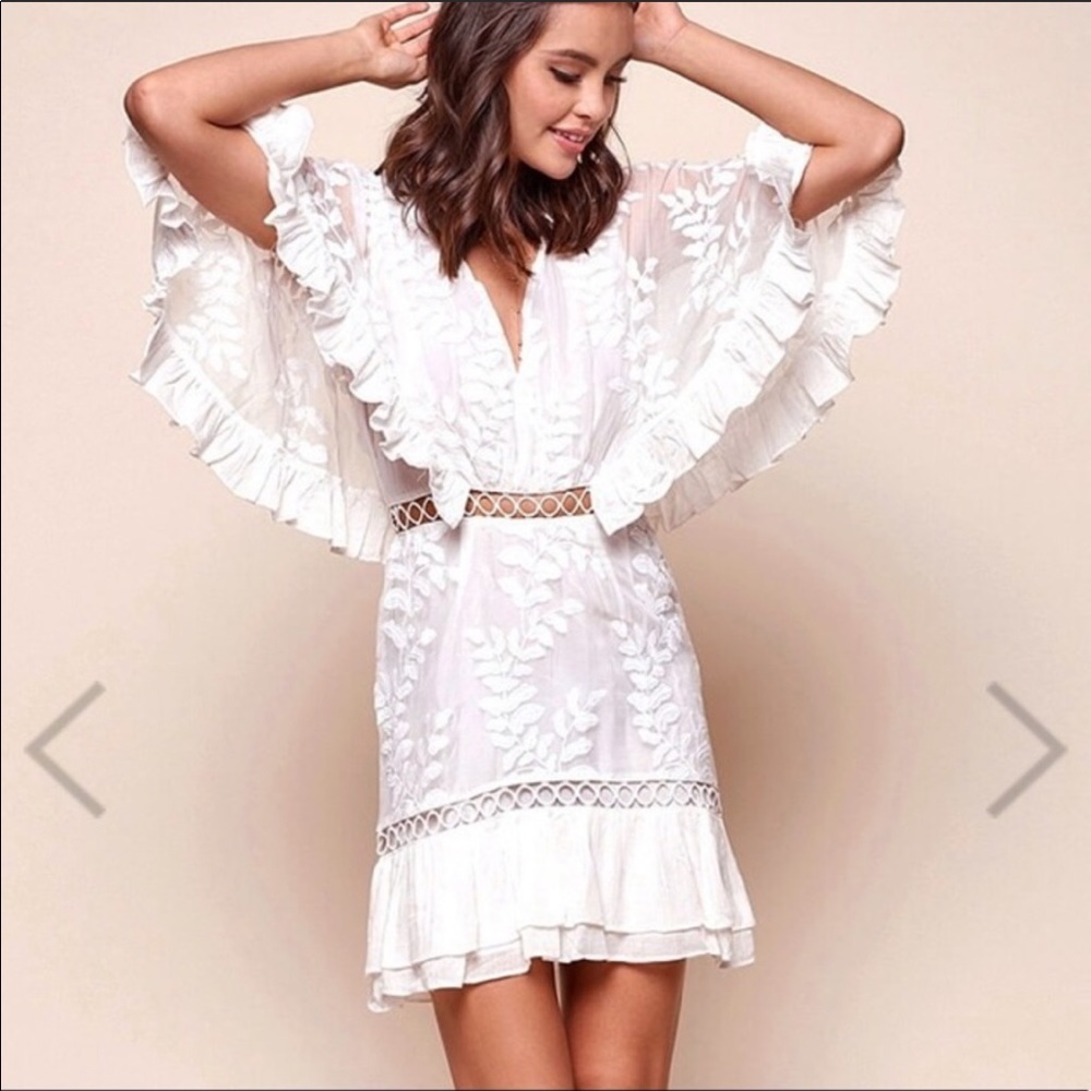 Selfie Leslie Casper leafy embroidered dress
